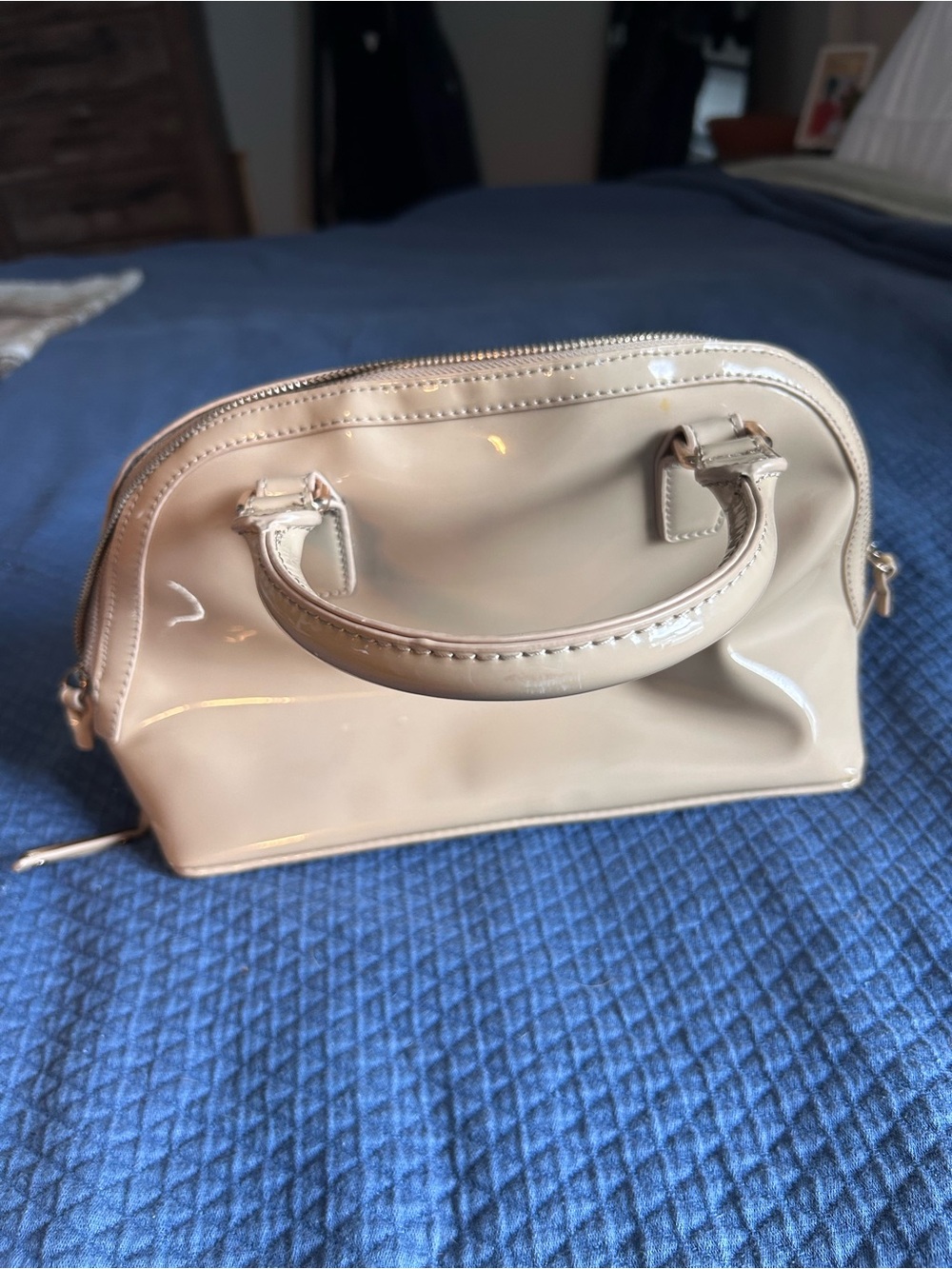 BCBG | Patent Dome Satchel - Beige Cream